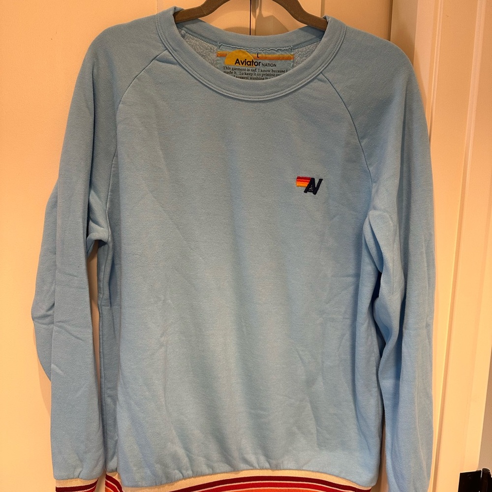 Aviator Nation Sky Blue Crewneck Sweater